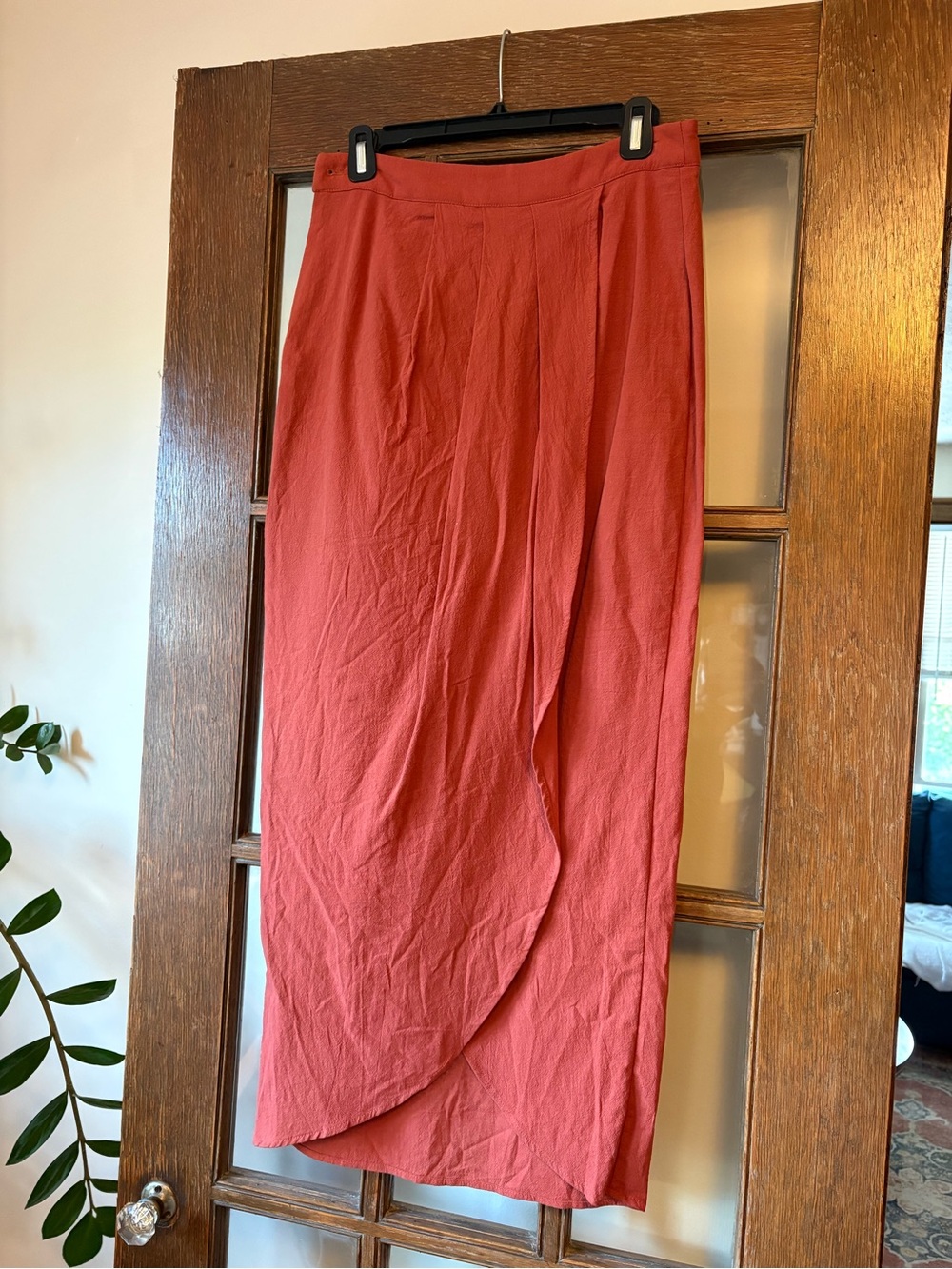 SHEIN Burnt Orange Midi Wrap Skirt